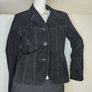 Wilsons Women's Black Suede  Leather Maxima Vintage Jacket Blazer Size M